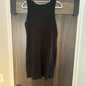 Ribbed Black Sleeveless Dress